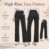 MASKERT Women’s High-Waist Fleece-Lined Straight Leg Pants