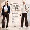 MASKERT Women’s High-Waist Fleece-Lined Straight Leg Pants