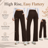 MASKERT Women’s High-Waist Fleece-Lined Straight Leg Pants
