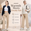 MASKERT Women’s High-Waist Fleece-Lined Straight Leg Pants