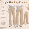 MASKERT Women’s High-Waist Fleece-Lined Straight Leg Pants