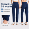 MASKERT Women’s Fleece Pants, High Waisted Casual Straight Leg Pants with Stretch, Warm Fleece Lined Slim Fit Pants with Zipper Pockets for Work Golf Hiking Daily Wear