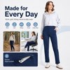 MASKERT Women’s Fleece Pants, High Waisted Casual Straight Leg Pants with Stretch, Warm Fleece Lined Slim Fit Pants with Zipper Pockets for Work Golf Hiking Daily Wear