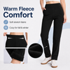 MASKERT Women’s Fleece Pants, High Waisted Casual Straight Leg Pants with Stretch, Warm Fleece Lined Slim Fit Pants with Zipper Pockets for Work Golf Hiking Daily Wear
