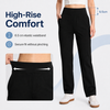 MASKERT Women’s Fleece Pants, High Waisted Casual Straight Leg Pants with Stretch, Warm Fleece Lined Slim Fit Pants with Zipper Pockets for Work Golf Hiking Daily Wear