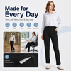 MASKERT Women’s Fleece Pants, High Waisted Casual Straight Leg Pants with Stretch, Warm Fleece Lined Slim Fit Pants with Zipper Pockets for Work Golf Hiking Daily Wear