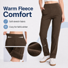 MASKERT Women’s Fleece Pants, High Waisted Casual Straight Leg Pants with Stretch, Warm Fleece Lined Slim Fit Pants with Zipper Pockets for Work Golf Hiking Daily Wear