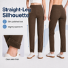 MASKERT Women’s Fleece Pants, High Waisted Casual Straight Leg Pants with Stretch, Warm Fleece Lined Slim Fit Pants with Zipper Pockets for Work Golf Hiking Daily Wear