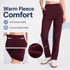MASKERT Women’s Fleece Pants, High Waisted Casual Straight Leg Pants with Stretch, Warm Fleece Lined Slim Fit Pants with Zipper Pockets for Work Golf Hiking Daily Wear