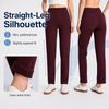 MASKERT Women’s Fleece Pants, High Waisted Casual Straight Leg Pants with Stretch, Warm Fleece Lined Slim Fit Pants with Zipper Pockets for Work Golf Hiking Daily Wear