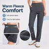 MASKERT Women’s Fleece Pants, High Waisted Casual Straight Leg Pants with Stretch, Warm Fleece Lined Slim Fit Pants with Zipper Pockets for Work Golf Hiking Daily Wear