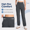 MASKERT Women’s Fleece Pants, High Waisted Casual Straight Leg Pants with Stretch, Warm Fleece Lined Slim Fit Pants with Zipper Pockets for Work Golf Hiking Daily Wear