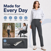 MASKERT Women’s Fleece Pants, High Waisted Casual Straight Leg Pants with Stretch, Warm Fleece Lined Slim Fit Pants with Zipper Pockets for Work Golf Hiking Daily Wear