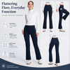 MASKERT Women’s Fleece Lined Flare Pants, High Waist Stretch Casual Pants with Cargo Pockets, Soft Warm Bootcut Pants for Fall Winter