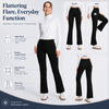 MASKERT Women’s Fleece Lined Flare Pants, High Waist Stretch Casual Pants with Cargo Pockets, Soft Warm Bootcut Pants for Fall Winter