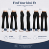 MASKERT Women’s Fleece Lined Flare Pants, High Waist Stretch Casual Pants with Cargo Pockets, Soft Warm Bootcut Pants for Fall Winter