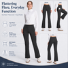 MASKERT Women’s Fleece Lined Flare Pants, High Waist Stretch Casual Pants with Cargo Pockets, Soft Warm Bootcut Pants for Fall Winter