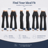 MASKERT Women’s Fleece Lined Flare Pants, High Waist Stretch Casual Pants with Cargo Pockets, Soft Warm Bootcut Pants for Fall Winter
