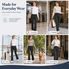 MASKERT Women’s Fleece Lined Flare Pants, High Waist Stretch Casual Pants with Cargo Pockets, Soft Warm Bootcut Pants for Fall Winter