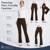 MASKERT Women’s Fleece Lined Flare Pants, High Waist Stretch Casual Pants with Cargo Pockets, Soft Warm Bootcut Pants for Fall Winter
