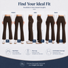 MASKERT Women’s Fleece Lined Flare Pants, High Waist Stretch Casual Pants with Cargo Pockets, Soft Warm Bootcut Pants for Fall Winter