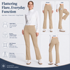 MASKERT Women’s Fleece Lined Flare Pants, High Waist Stretch Casual Pants with Cargo Pockets, Soft Warm Bootcut Pants for Fall Winter