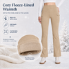 MASKERT Women’s Fleece Lined Flare Pants, High Waist Stretch Casual Pants with Cargo Pockets, Soft Warm Bootcut Pants for Fall Winter