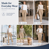 MASKERT Women’s Fleece Lined Flare Pants, High Waist Stretch Casual Pants with Cargo Pockets, Soft Warm Bootcut Pants for Fall Winter