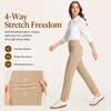 MASKERT Women’s Fleece Lined Pants, High Waisted Stretch Casual Pants, Warm Straight Leg Tapered Pants for Winter, Golf, Hiking & Daily Wear