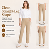 MASKERT Women’s Fleece Lined Pants, High Waisted Stretch Casual Pants, Warm Straight Leg Tapered Pants for Winter, Golf, Hiking & Daily Wear