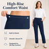 MASKERT Women’s Fleece Lined Pants, High Waisted Stretch Casual Pants, Warm Straight Leg Tapered Pants for Winter, Golf, Hiking & Daily Wear