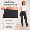 MASKERT Women’s Fleece Lined Pants, High Waisted Stretch Casual Pants, Warm Straight Leg Tapered Pants for Winter, Golf, Hiking & Daily Wear