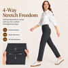 MASKERT Women’s Fleece Lined Pants, High Waisted Stretch Casual Pants, Warm Straight Leg Tapered Pants for Winter, Golf, Hiking & Daily Wear