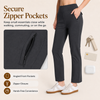 MASKERT Women’s Fleece Lined Pants, High Waisted Stretch Casual Pants, Warm Straight Leg Tapered Pants for Winter, Golf, Hiking & Daily Wear