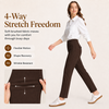 MASKERT Women’s Fleece Lined Pants, High Waisted Stretch Casual Pants, Warm Straight Leg Tapered Pants for Winter, Golf, Hiking & Daily Wear