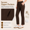 MASKERT Women’s Fleece Lined Pants, High Waisted Stretch Casual Pants, Warm Straight Leg Tapered Pants for Winter, Golf, Hiking & Daily Wear