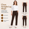 MASKERT Women’s Fleece Lined Pants, High Waisted Stretch Casual Pants, Warm Straight Leg Tapered Pants for Winter, Golf, Hiking & Daily Wear