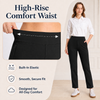 MASKERT Women’s Fleece Lined Pants, High Waisted Stretch Casual Pants, Warm Straight Leg Tapered Pants for Winter, Golf, Hiking & Daily Wear