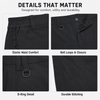 YAPPO Men's Lightweight Hiking Pants, Quick-Dry 4-Way Stretch Water-Resistant Outdoor Work Pants with 4 Pockets
