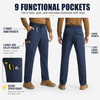 MASKERT Men's Work Pants Hiking Cargo Pants Water Resistant Stretch Outdoor Trousers with 9 Pockets