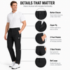 YAPPO Men's Stretch Dress Pants, Quick Dry Business Casual Slacks, Straight Fit for Office, Golf & Travel, 30" Inseam