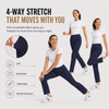 MASKERT Women's Stretchy Casual Pants, High Waisted Ankle Pants with 4 Pockets, Lightweight Travel Work Pants for Women, Business Casual Pants for Office and Golf