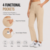 MASKERT Women's Stretchy Casual Pants, High Waisted Ankle Pants with 4 Pockets, Lightweight Travel Work Pants for Women, Business Casual Pants for Office and Golf