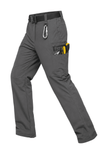 YAPPO Men's Work Pants, Water-Resistant Stretch Hiking Cargo Pants with 9 Pockets - Dark Grey
