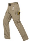 YAPPO Men's Work Pants, Water-Resistant Stretch Hiking Cargo Pants with 9 Pockets - Stone Khaki
