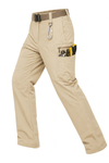 YAPPO Men's Work Pants, Water-Resistant Stretch Hiking Cargo Pants with 9 Pockets - Khaki