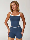 Colorblock Spaghetti Strap Tank & Short set