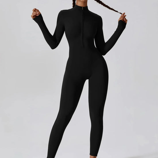 CloudWeave Long Sleeve Jumpsuit 26" - MASKERT - Black / S