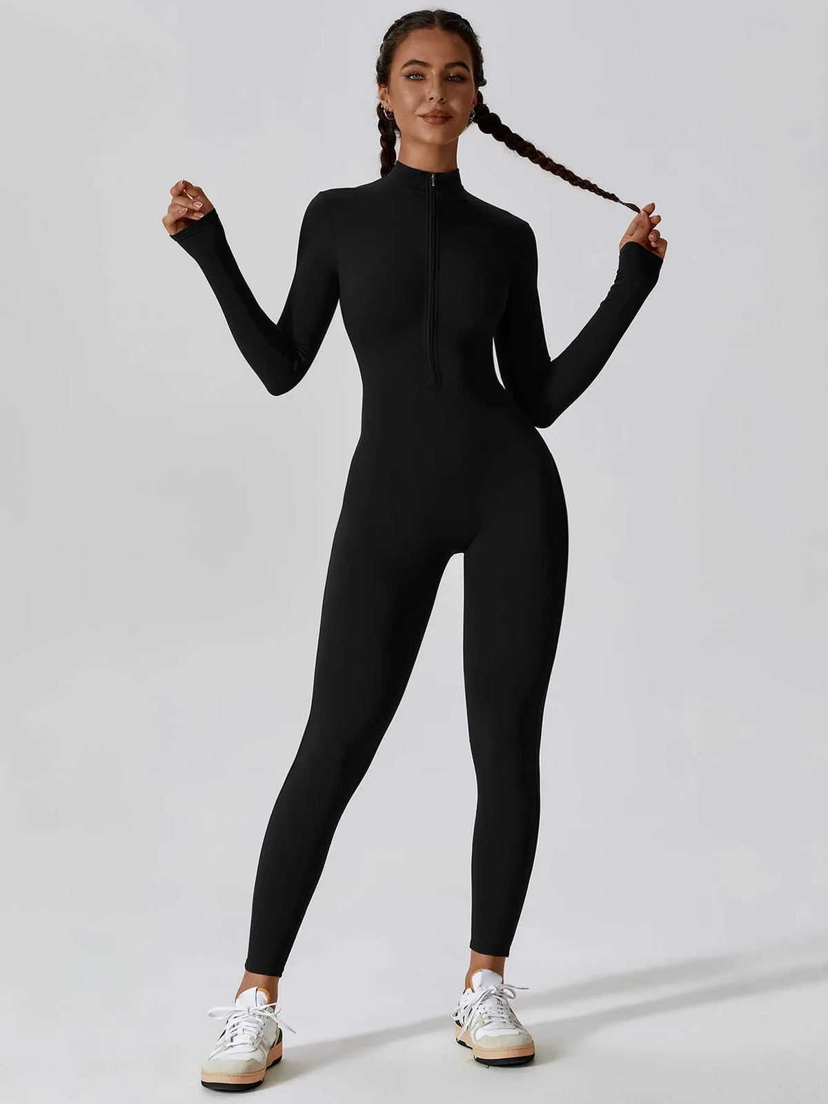 CloudWeave Long Sleeve Jumpsuit 26" - MASKERT - Black / S