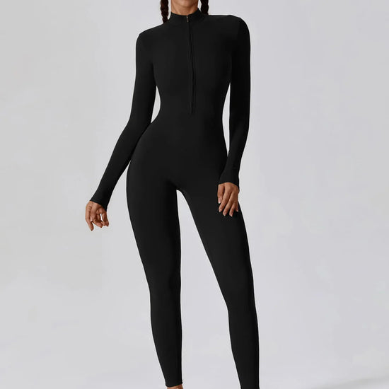 CloudWeave Long Sleeve Jumpsuit 26" - MASKERT - Black / S